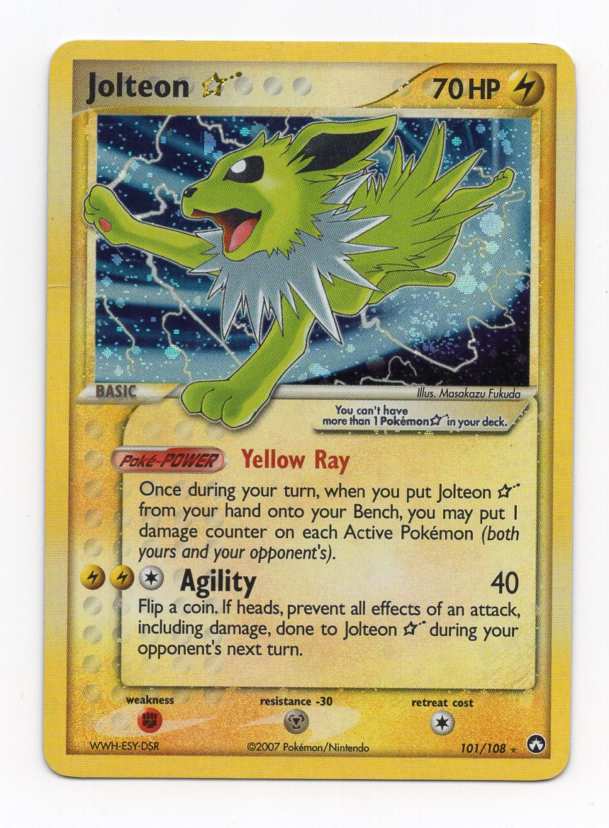 Jolteon Star 101/108 (PK) - Holo Rare - Moderate Play Holofoil