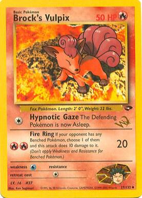 Brock's Vulpix (37/132) WotC Stamped Promo Moderate Play