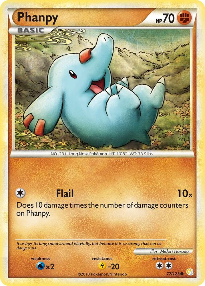 Phanpy - 77/123 (HS) Common - Light Played Reverse Holofoil