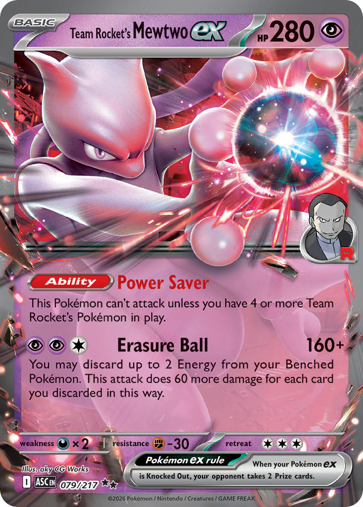 Team Rocket's Mewtwo ex - 079/217 (ASC) Double Rare