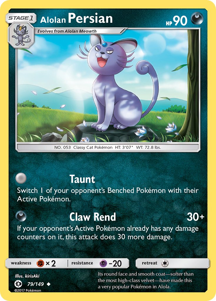 Alolan Persian - 079/149 (SM01) Uncommon - Near Mint