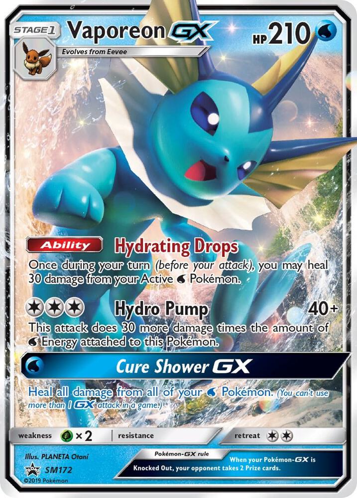 Vaporeon GX - SM172 (SM:PR) Promo - Moderate Play Holofoil