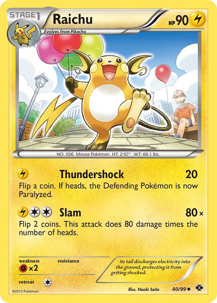 Raichu - 040/099 (NXD) Uncommon - Light Played Reverse Holofoil