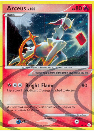 Arceus - AR3 (AR) Holo Rare - Light Play Holofoil