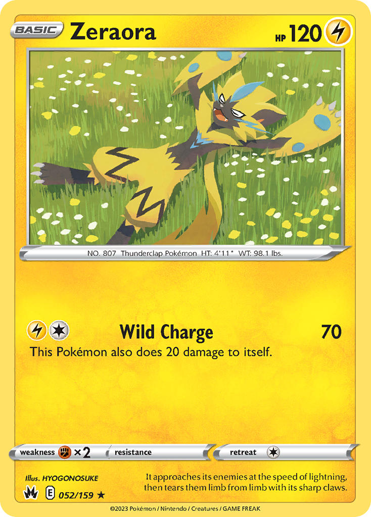 Zeraora - 052/159 (CRZ) Rare - Near Mint