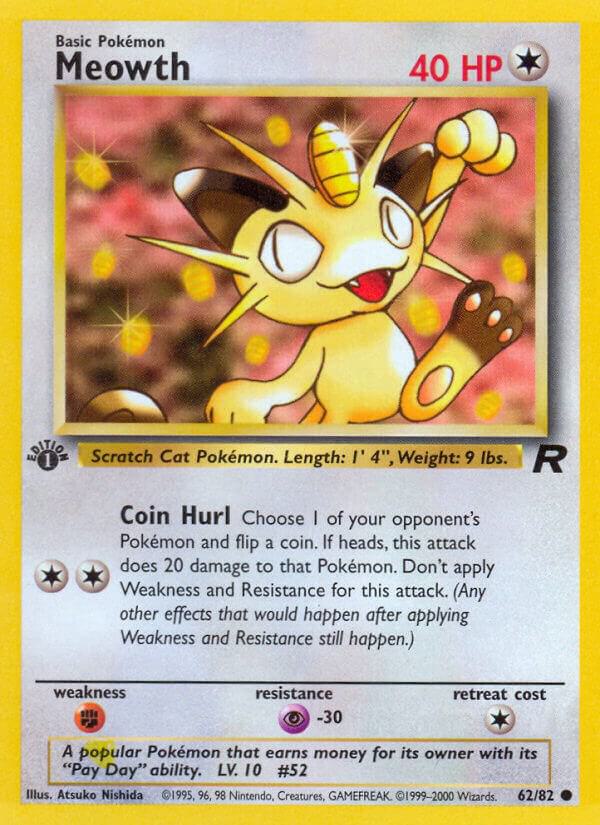 Meowth 62/82 (TR) Common - Near Mint 1st Edition