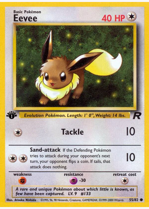 Eevee (55/82) 1st Edition - Moderate Play