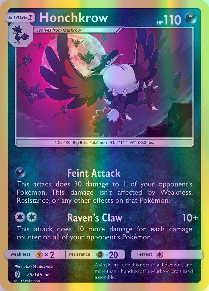 Honchkrow - 079/145 (SM:GRI) Rare - Near Mint Reverse Holofoil