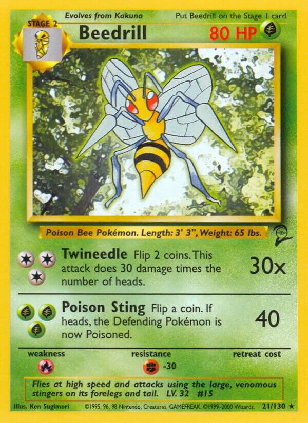 Beedrill - 021/130 (BS2) Rare - Moderate Play