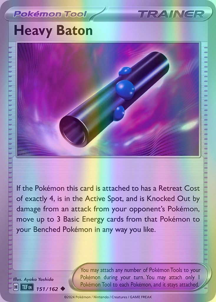heavy baton pokemon card Heavy Baton 151/162 SV: Temporal Forces