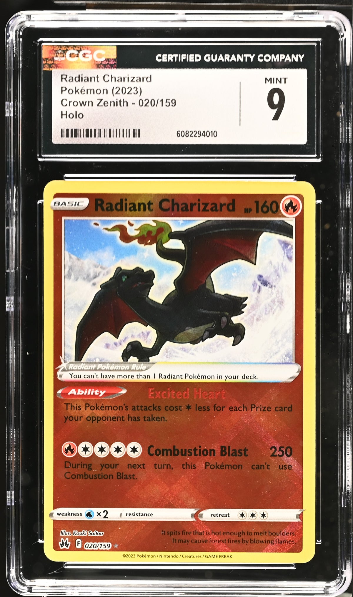 Radiant Charizard - 020/159 (SWSH) (Graded CGC 9)