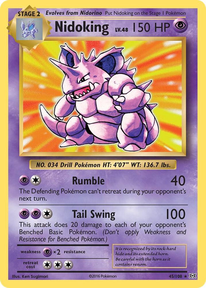 Nidoking (45/108) (XY Evolutions) - Light Play Holofoil
