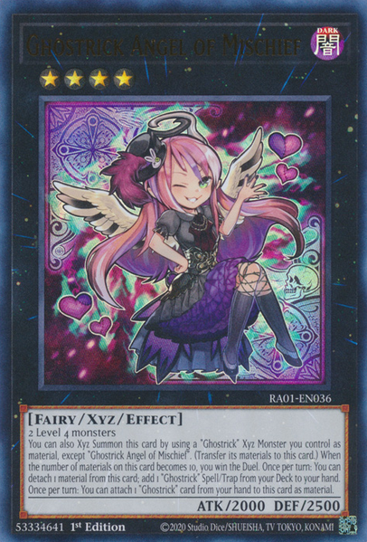 Ghostrick Angel of Mischief (RA01-EN036) Prismatic Ultimate Rare - Near Mint 1st Edition