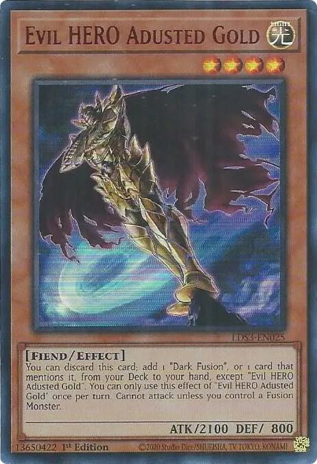 Evil HERO Adusted Gold (LDS3-EN025) (Red) Ultra Rare - 1st Edition Near Mint
