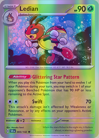 ledian pokemon card Ledian - 003/142 (SCR) Rare