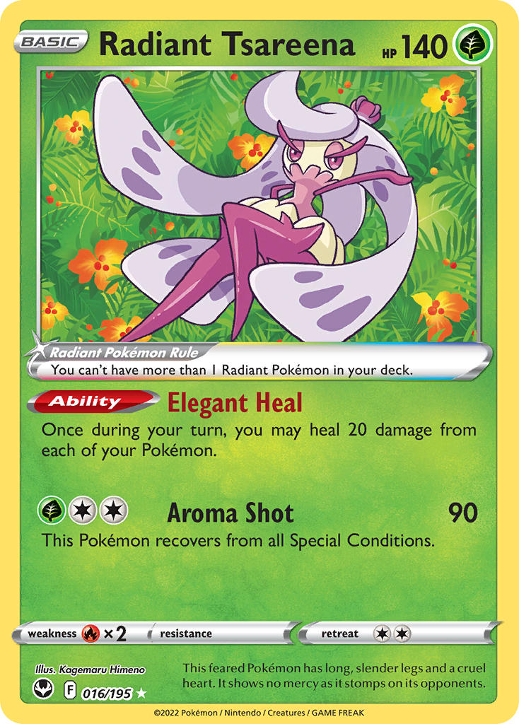 Radiant Tsareena - 016/195 (SWSH12) Radiant Rare - Near Mint Holofoil