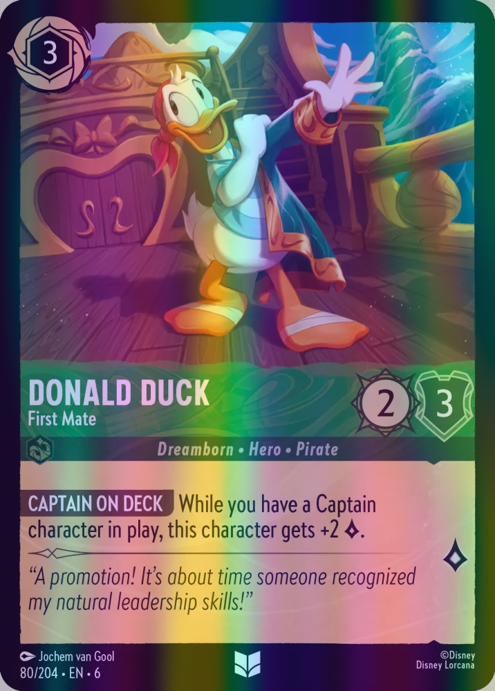 Donald Duck - First Mate (Azurite Sea 080/204) Uncommon - Near Mint Cold Foil