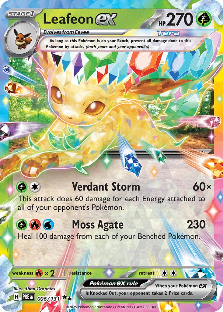 Leafeon ex - 006/131 (PRE) Double Rare - Near Mint Holofoil