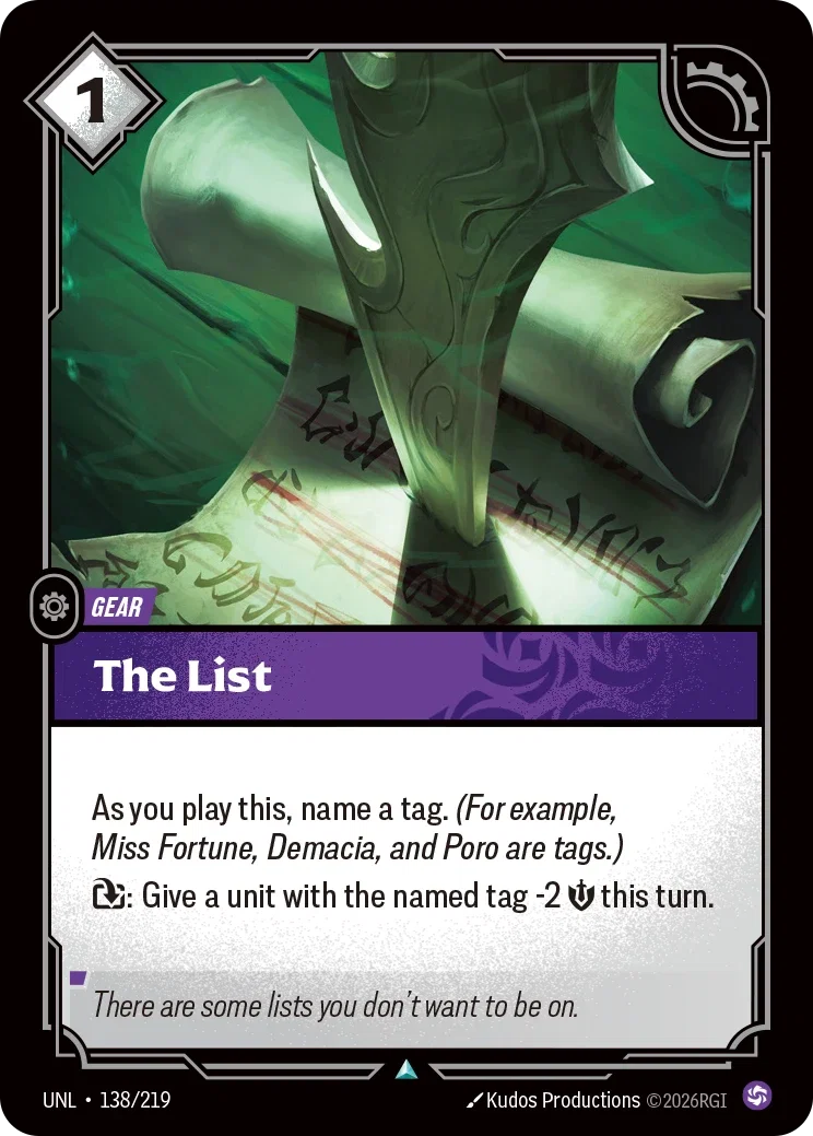 The List - 138/219 (UNL) Uncommon