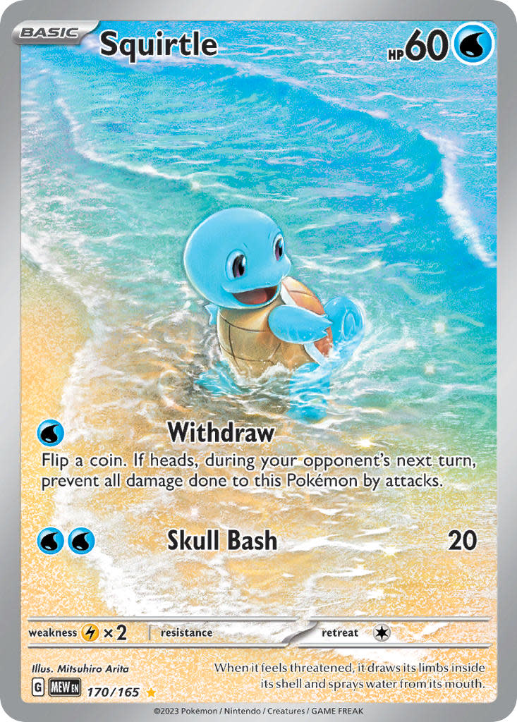 Squirtle - 170/165 (MEW) Illustration Rare - Light Played Holofoil