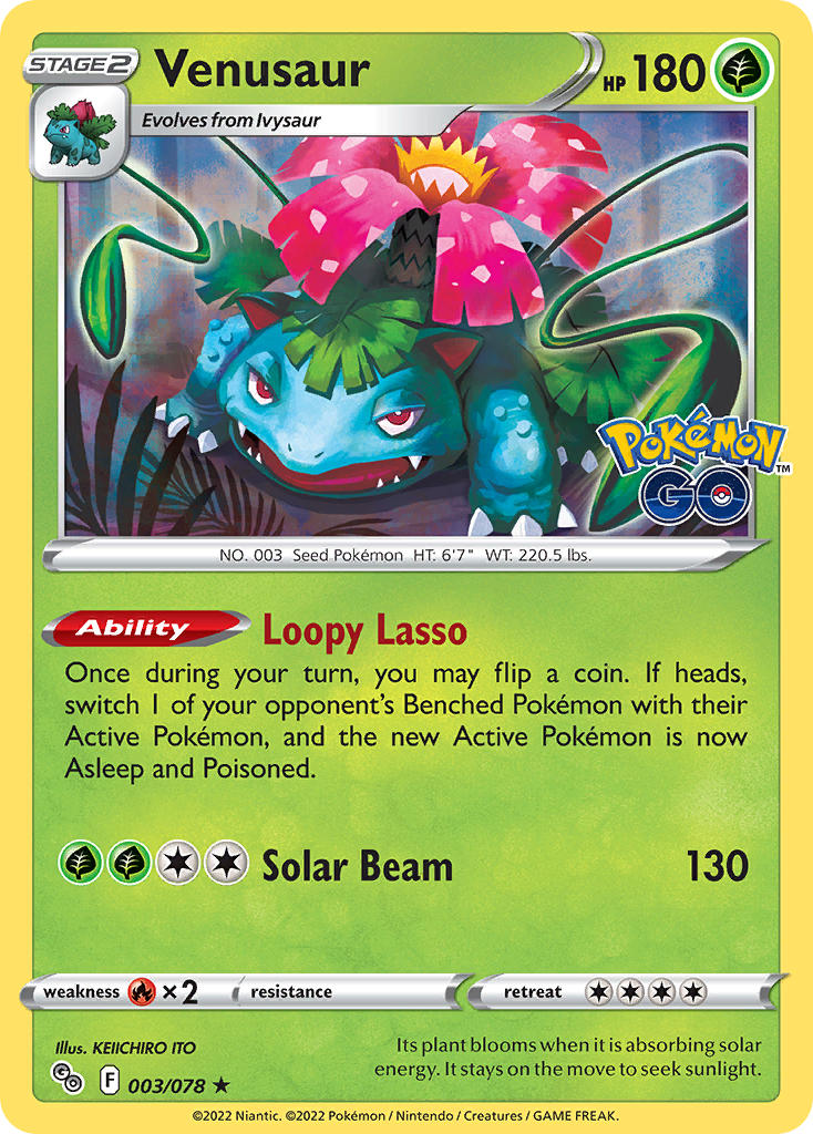 Venusaur - 003/078 (PGO) Holo Rare - Near Mint Holofoil