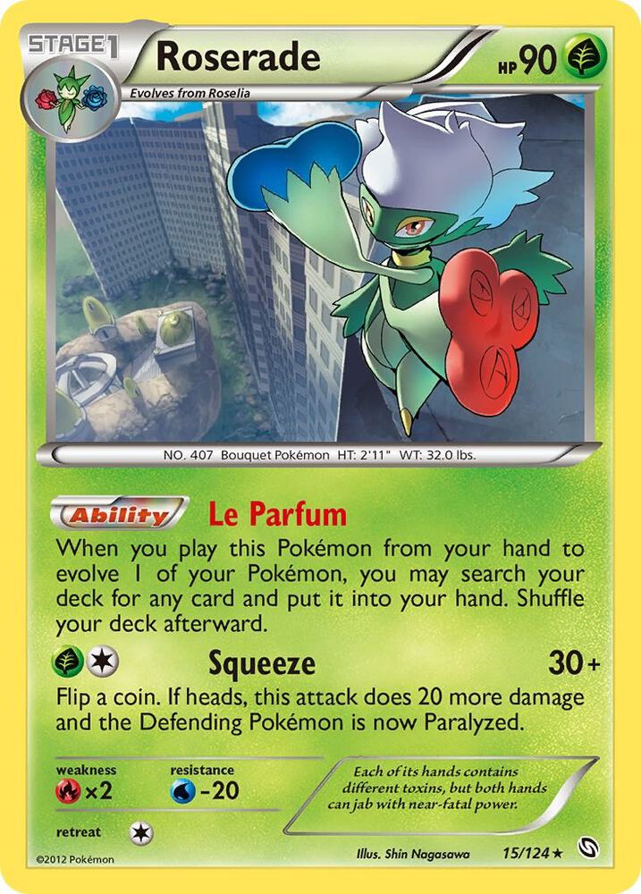 Roserade - 15/124 (DRX) Rare - Near Mint