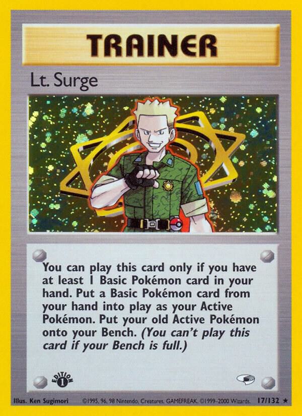 Lt. Surge - 017/132 (G1) Holo Rare - Damaged Holofoil