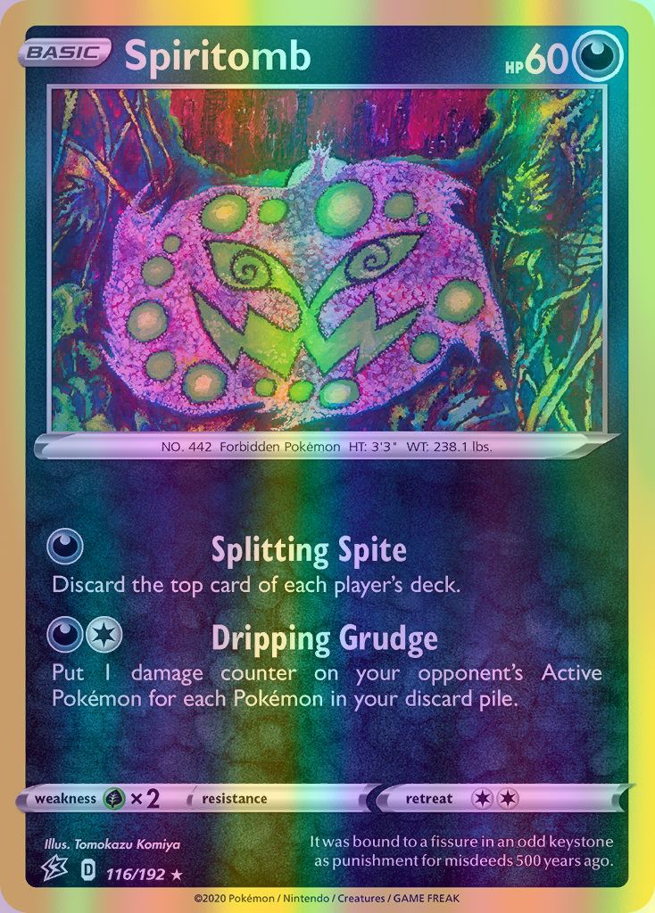 Spiritomb - 116/192 (SWSH02) Rare - Near Mint Reverse Holofoil