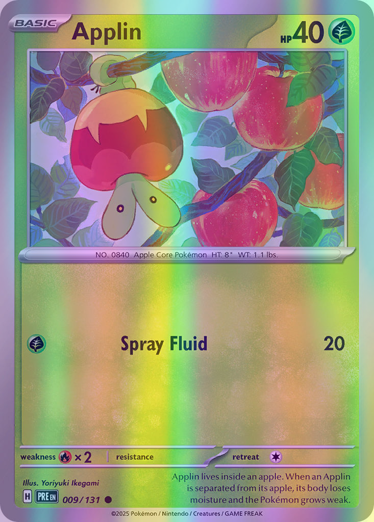 Applin - 009/131 (PRE) Common - Near Mint Reverse Holofoil