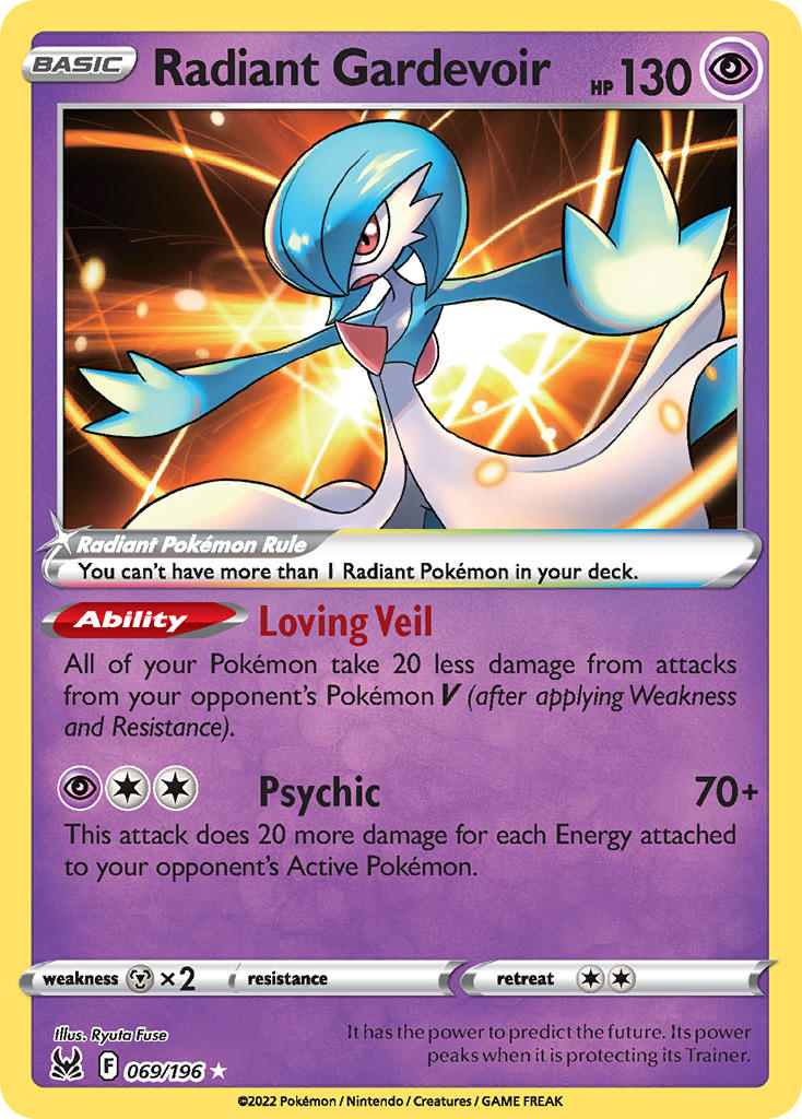 Radiant Gardevoir - 069/196 (SWSH11) Radiant Rare - Near Mint Holofoil