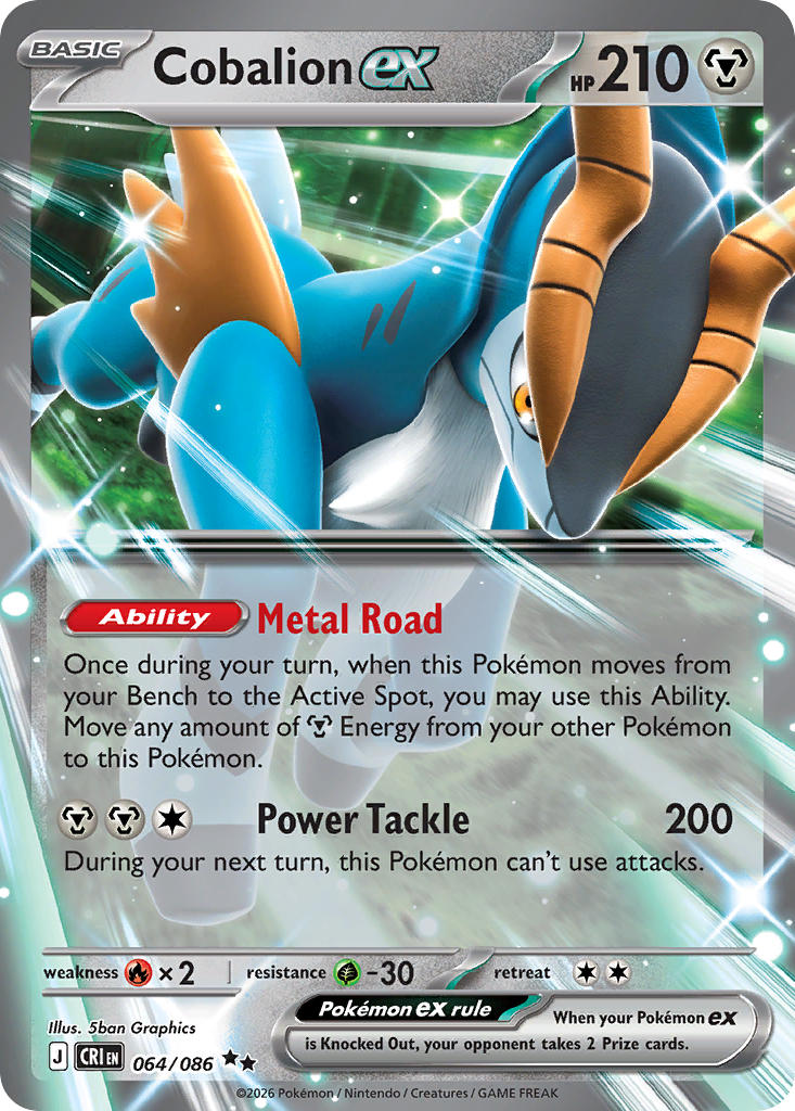 Cobalion ex - 064/086 (CRI) Double Rare