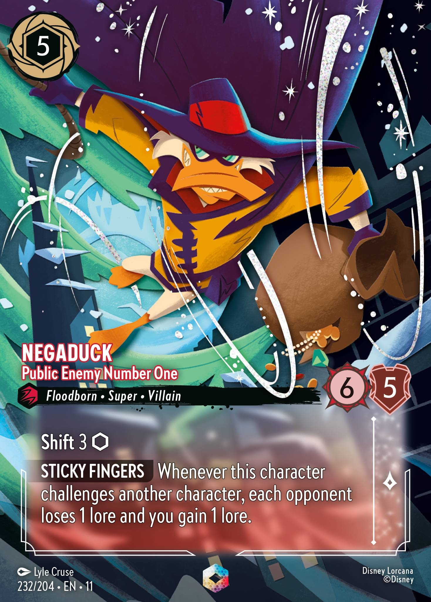 Negaduck - Public Enemy Number One (232/204 - Winterspell) Enchanted