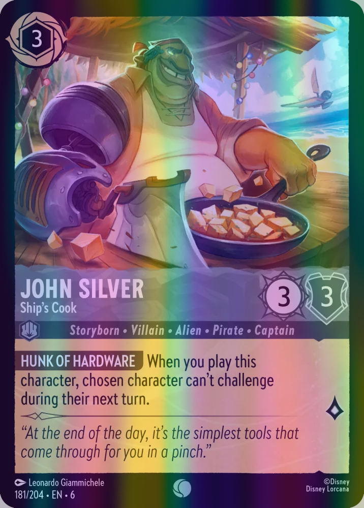 John Silver - Ship's Cook (Azurite Sea 181/204) Common - Near Mint Cold Foil