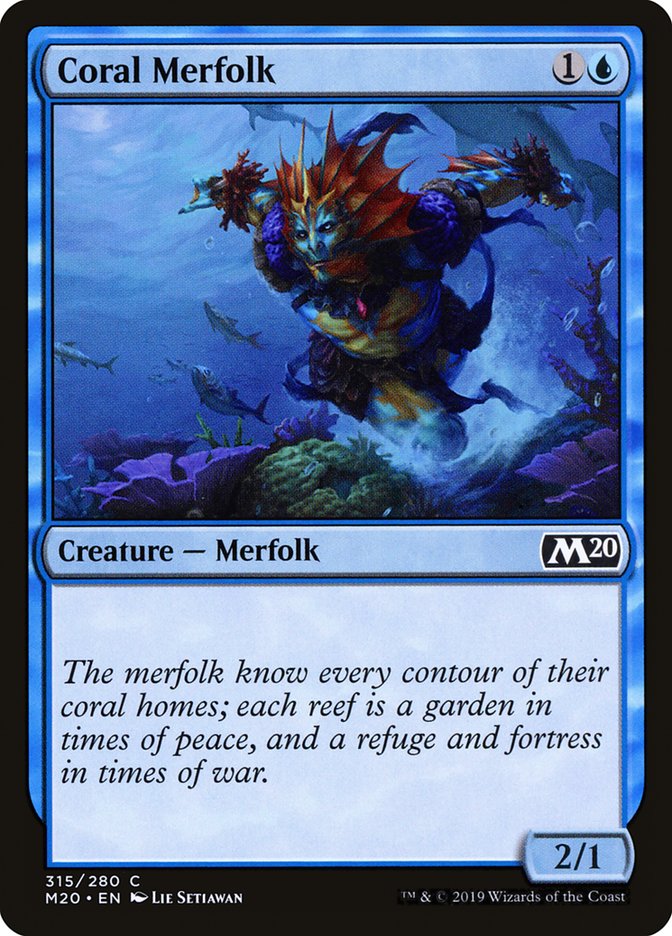 Coral Merfolk (M20-C-FOIL)