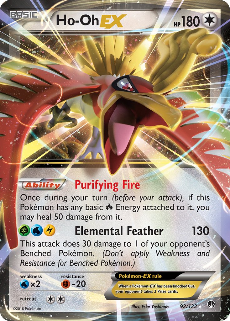 Ho-Oh EX - 092/122 (BKP) Ultra Rare - Near Mint Holofoil