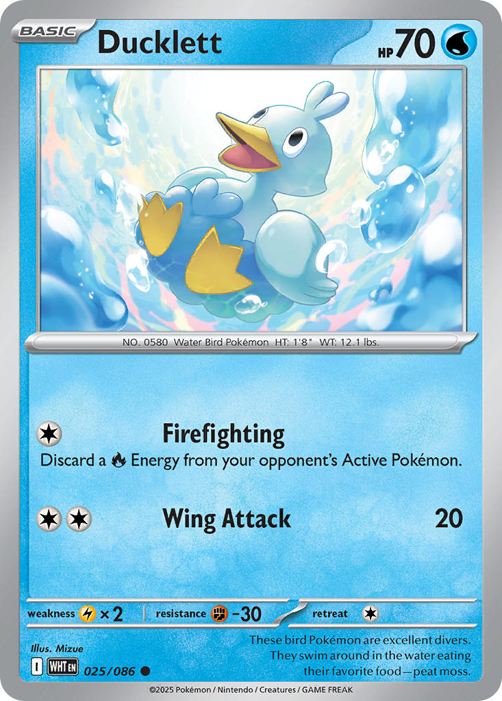Ducklett (Poke Ball Pattern) - 025/086 (WHT) Common