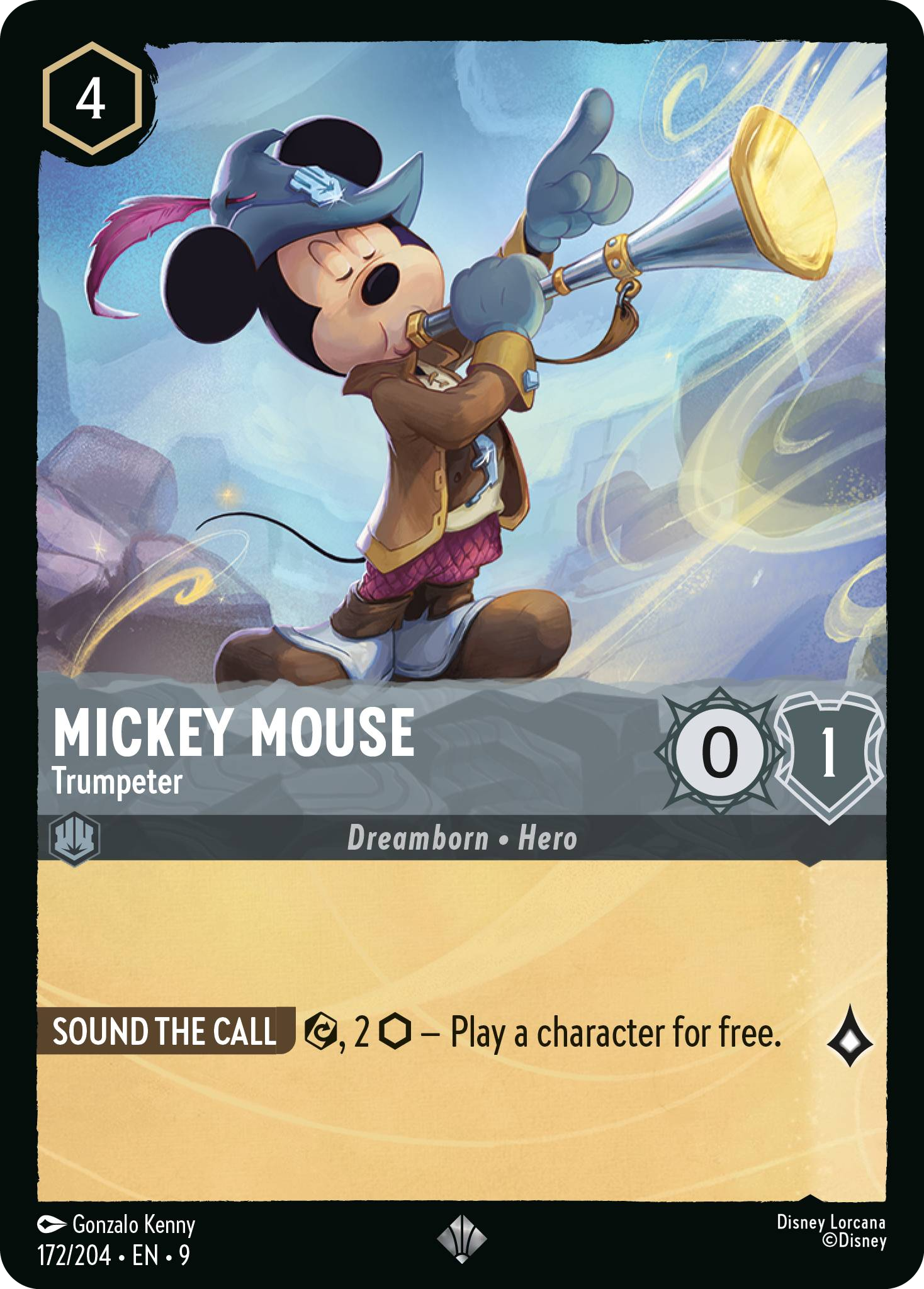 Mickey Mouse - Trumpeter (Fabled - 172/204) Super Rare