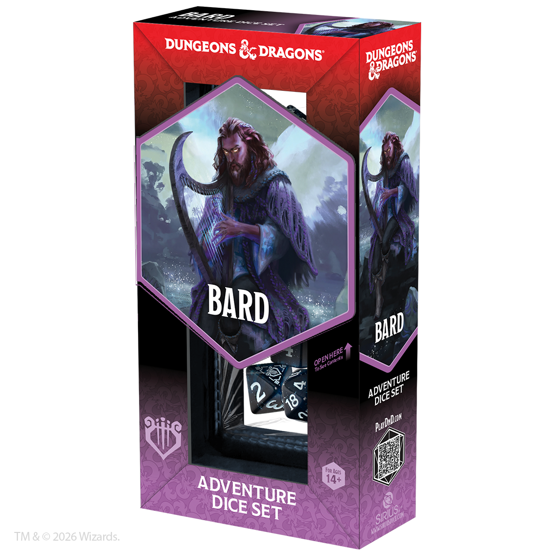 Sirius Dice: D&D Adventure Dice - Bard: Blue/Black