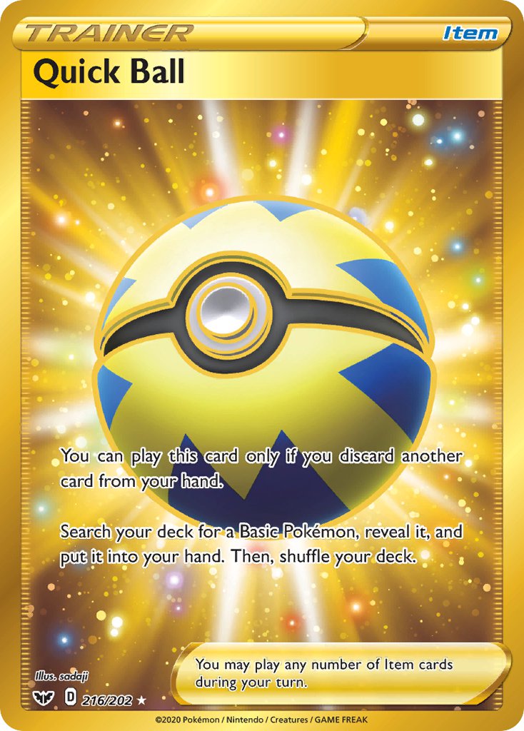 Quick Ball (Secret) - 216/202 (SWSH01) Secret Rare - Near Mint Holofoil