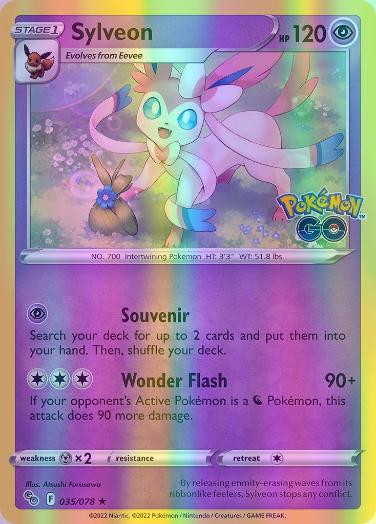 Sylveon - 035/078 (PGO) Holo Rare - Near Mint Reverse Holofoil