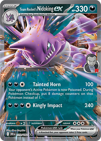 Team Rocket's Nidoking ex - 119/182 (DRI) Double Rare