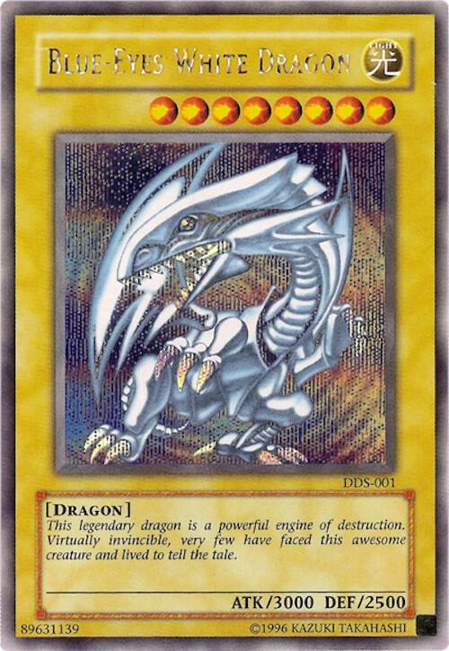 Blue-Eyes White Dragon (DDS-001) Prismatic Secret Rare - Heavy Play