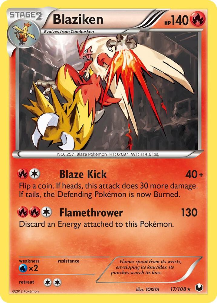 Blaziken - 17/108 (DEX) Holo Rare - Light Play Holofoil