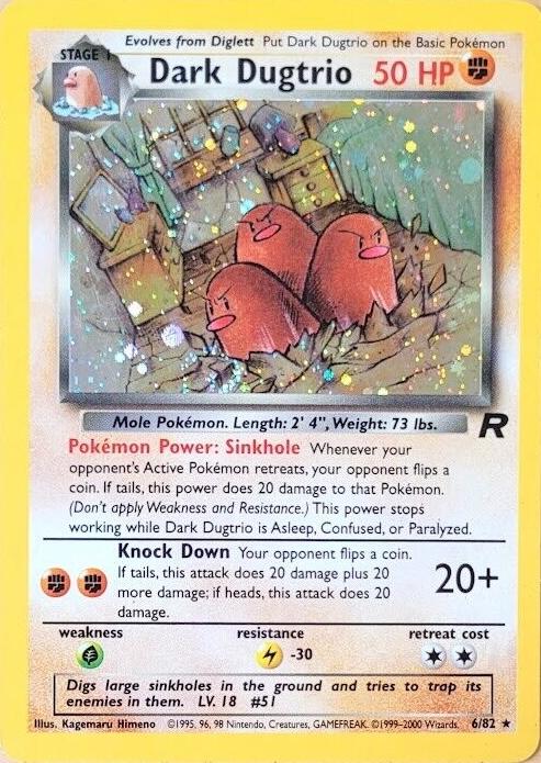 Dark Dugtrio - 6/82 (TR) Holo Rare - Damaged Unlimited