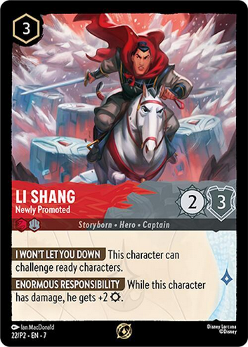 Li Shang - Newly Promoted (Disney Lorcana Promo Cards 22/P2) Store Championship Promo - Near Mint Holofoil