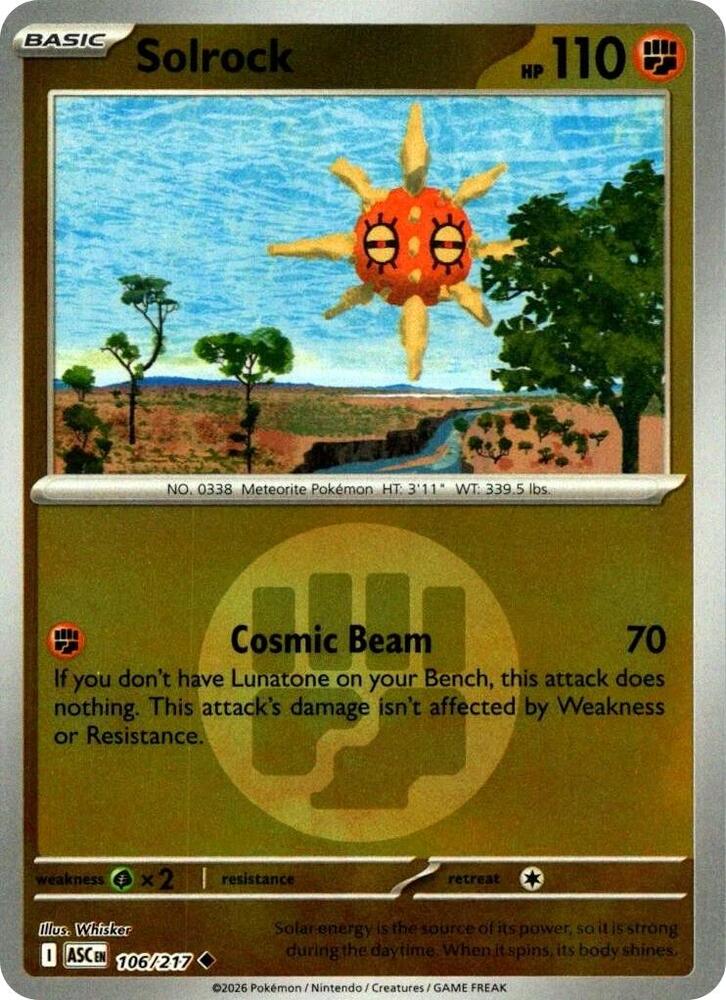 Solrock (Energy Symbol Pattern) - 106/217 (ASC) Uncommon