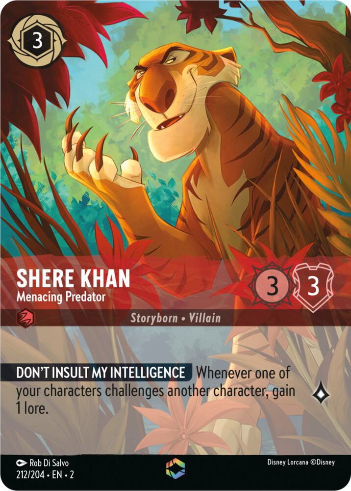 Shere Khan - Menacing Predator (Rise of the Floodborn 212/204) Enchanted - Near Mint Holofoil