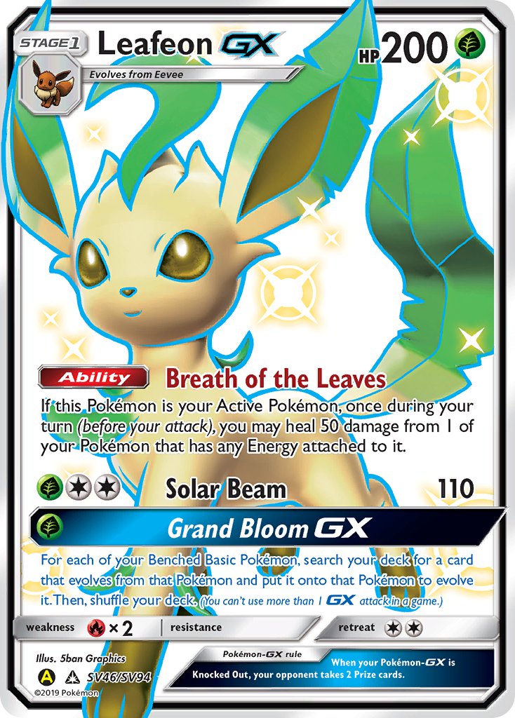 Leafeon GX - SV46/SV94 (HIF:SV) Shiny Holo Rare - Near Mint Holofoil