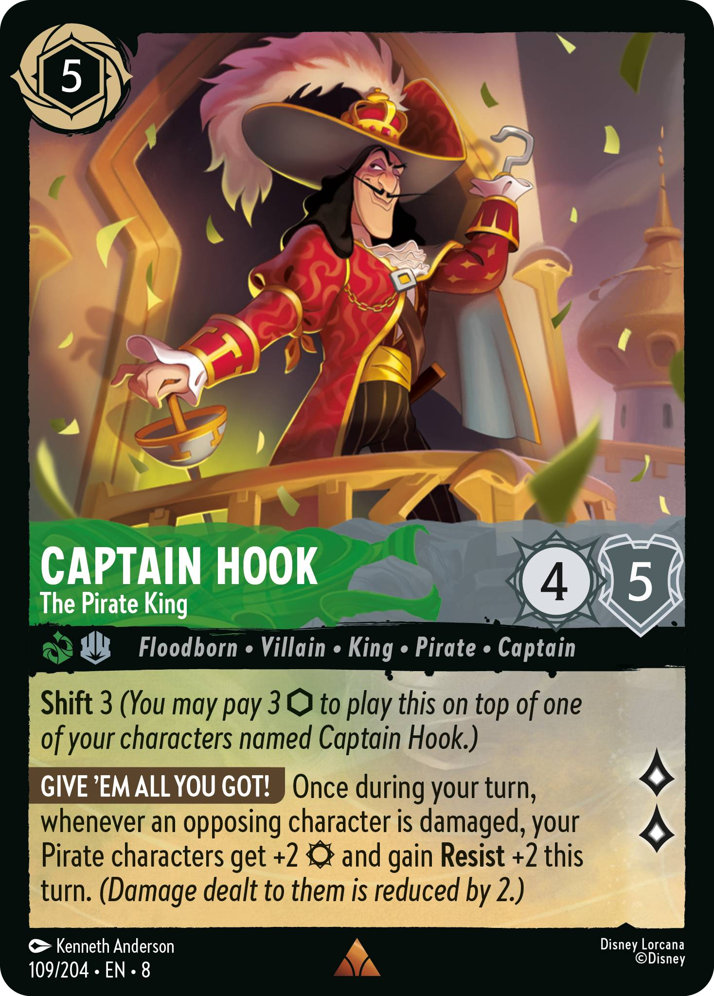 Captain Hook - The Pirate King (Reign of Jafar - 109/204 ) Rare