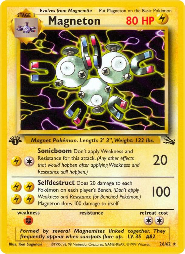 Magneton - 26/62 (FO) Rare - Damaged 1st Edition